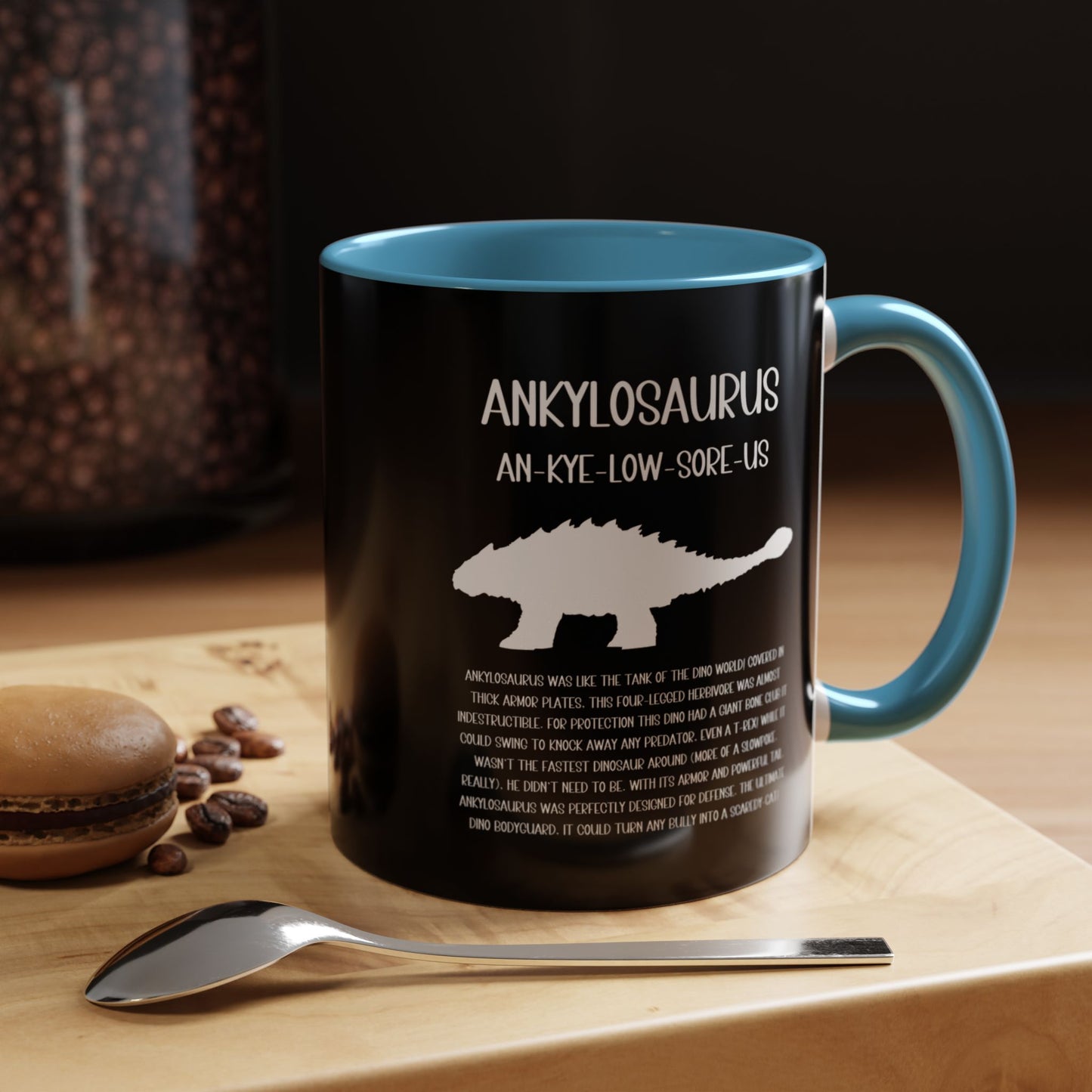 Ankylosaurus Mug with Detailed White Graphic Amazing Gift for the Dino Lovers in your life