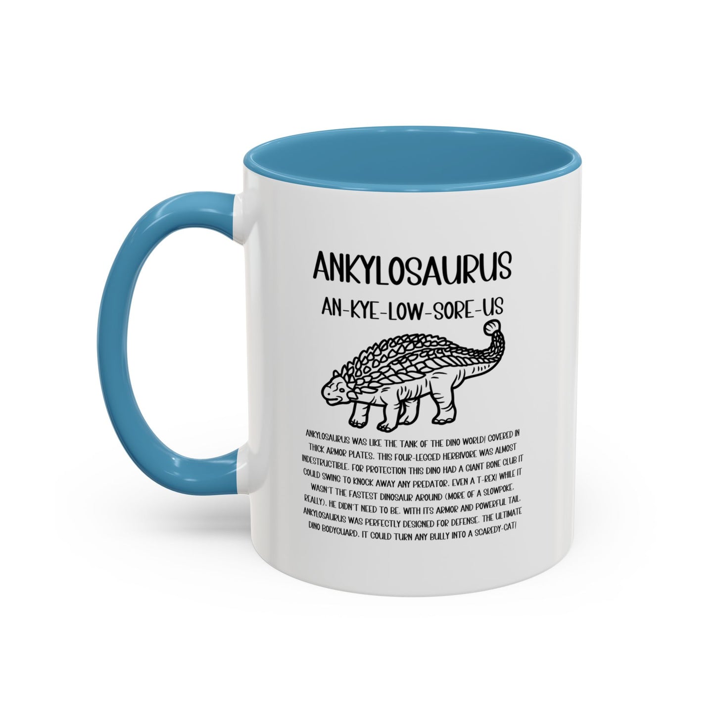 Outlined Ankylosaurus Mug with Detailed Black Graphic Amazing Gift for the Dino Lovers in your life