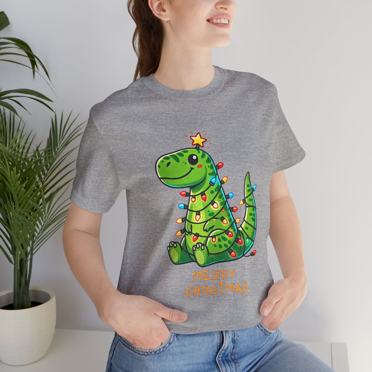 Merry Christmas - Tree Rex Devan - Unisex Jersey Short Sleeve Tee Super Comfy Dino T-Shirt Gift