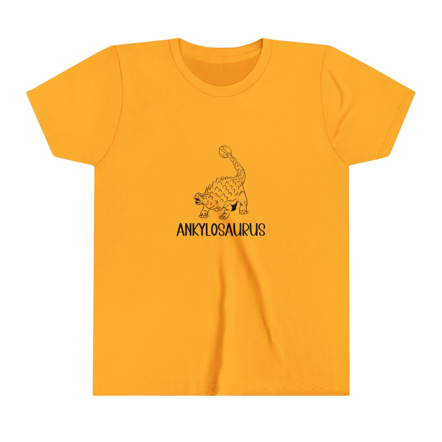 Youth Defensive Ankylosaurus T-Shirt with Black Graphics - Unisex Jersey Short Sleeve Tee Super Comfy Dino T-Shirt Gift