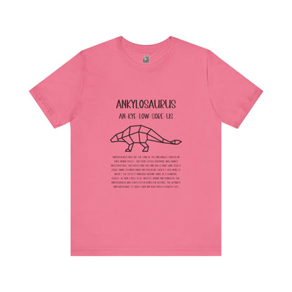 Polygon Ankylosaurus Detailed with Black Graphics - Unisex Jersey Short Sleeve Tee Super Comfy Dino T-Shirt Gift