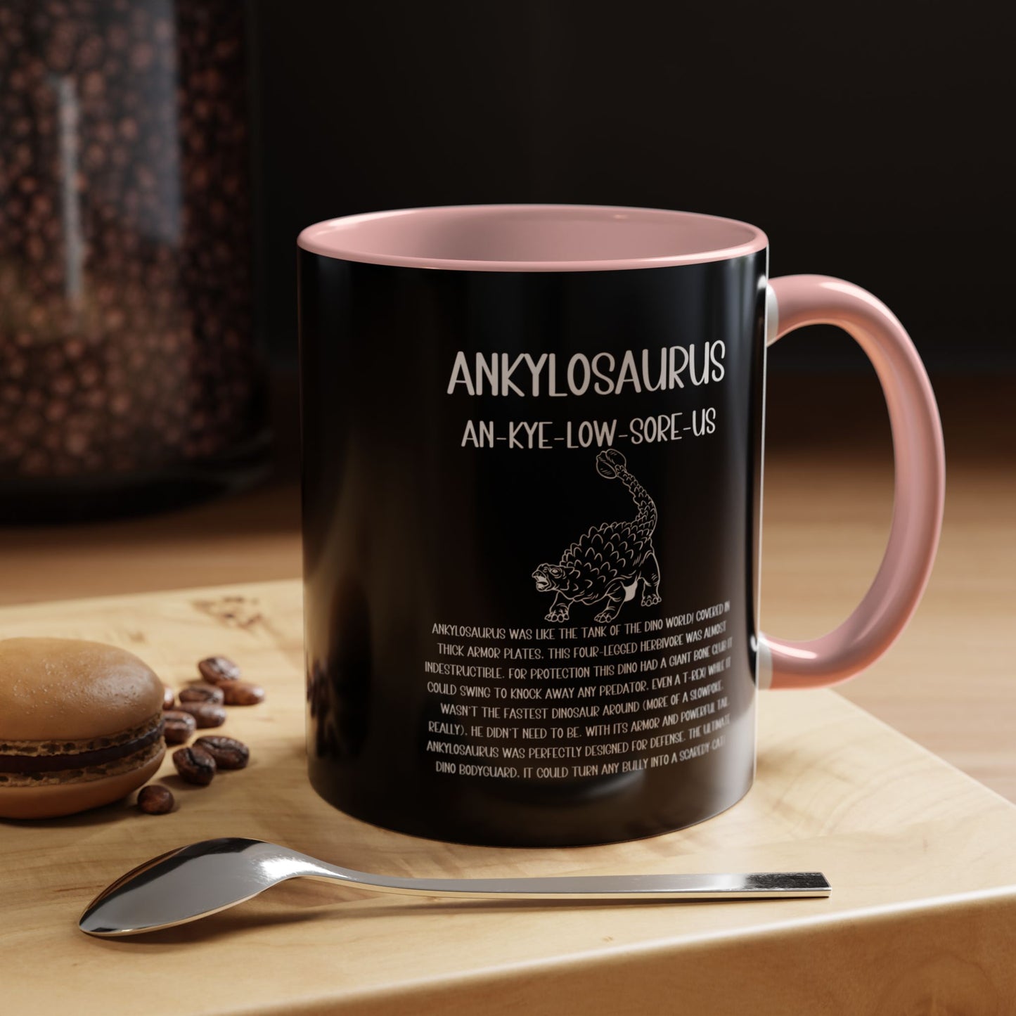 Defensive Ankylosaurus Mug with Detailed White Graphic Amazing Gift for the Dino Lovers in your life