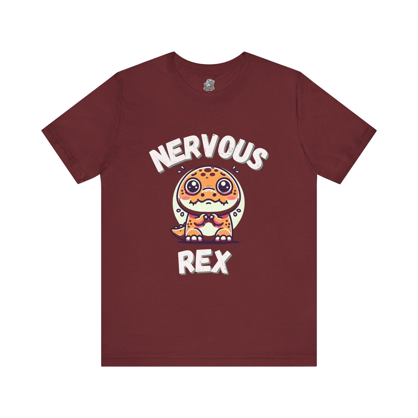 Nervous Rex Unisex T-Shirt – Adorable Unisex Dino Tee for Fun & Relatable Style