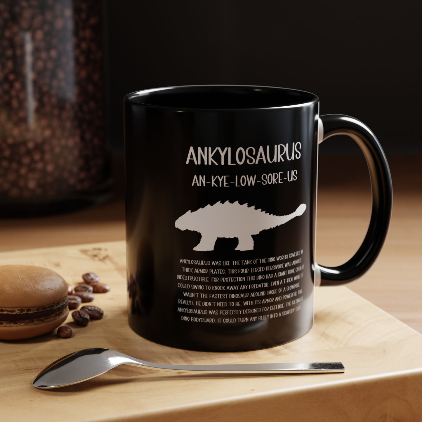 Ankylosaurus Mug with Detailed White Graphic Amazing Gift for the Dino Lovers in your life