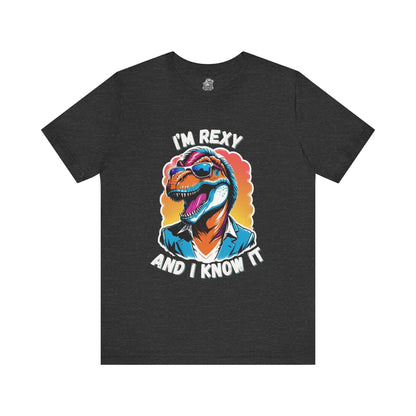 Swagger Rex – I’m Rexy and I Know It Unisex T-Shirt with Cool Sunglasses & Retro Style