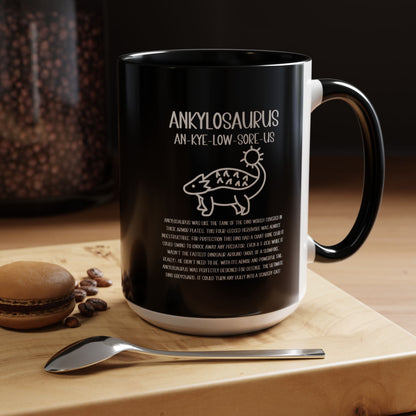 Cute Ankylosaurus Mug with Detailed White Graphic Amazing Gift for the Dino Lovers in your life