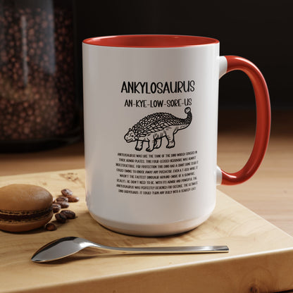 Outlined Ankylosaurus Mug with Detailed Black Graphic Amazing Gift for the Dino Lovers in your life