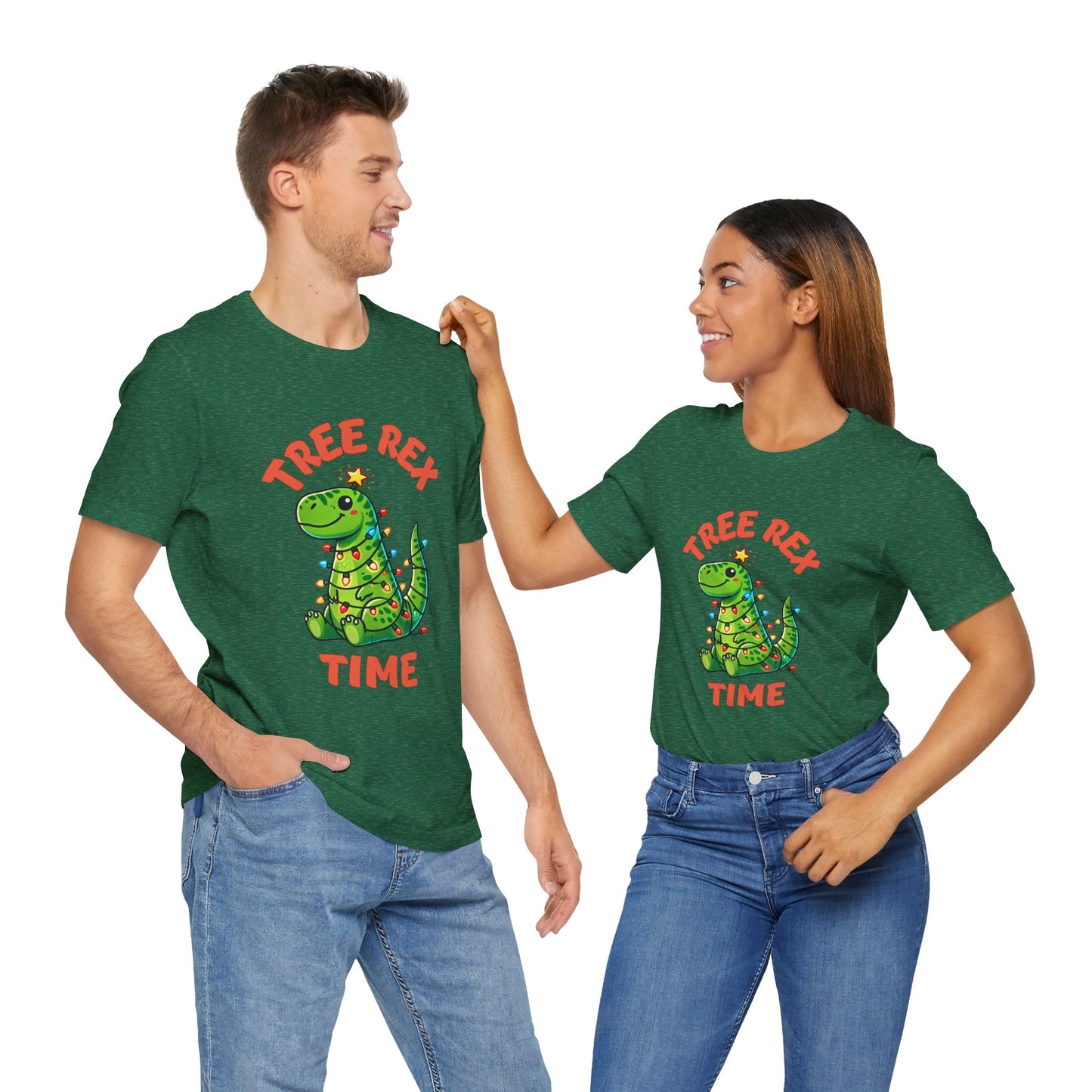 Tree Rex Time Christmas Devan - Unisex Jersey Short Sleeve Tee Super Comfy Dino T-Shirt Gift