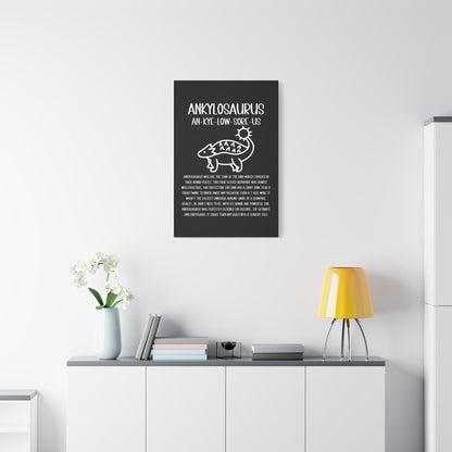 Cute Ankylosaurus Vertical Matte Canvas Black, Stretched, 1.25" Amazing Gift for the Dino Lover in your life