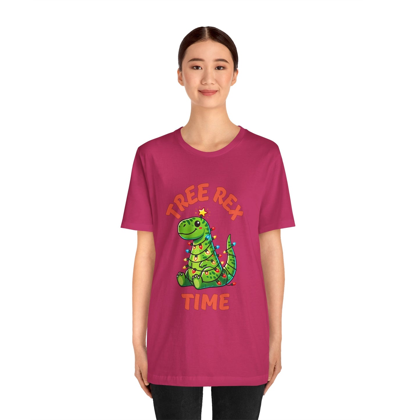 Tree Rex Time Christmas Devan - Unisex Jersey Short Sleeve Tee Super Comfy Dino T-Shirt Gift