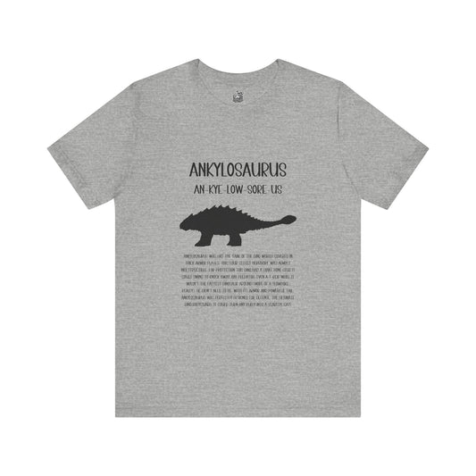 Ankylosaurus Detailed with Black Graphics - Unisex Jersey Short Sleeve Tee Super Comfy Dino T-Shirt Gift