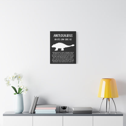 Ankylosaurus Vertical Matte Canvas Black, Stretched, 1.25" Amazing Gift for the Dino Lover in your life