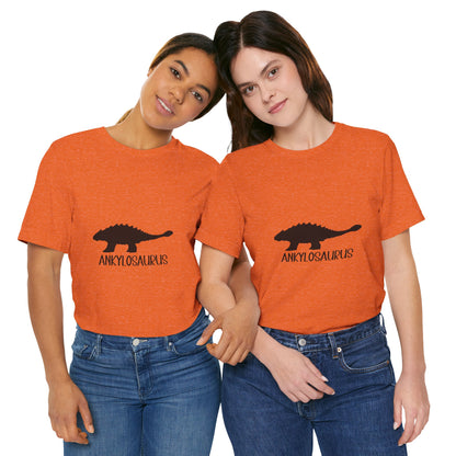 Ankylosaurus Black Text - Unisex Jersey Short Sleeve Tee Super Comfy Dino T-Shirt Gift