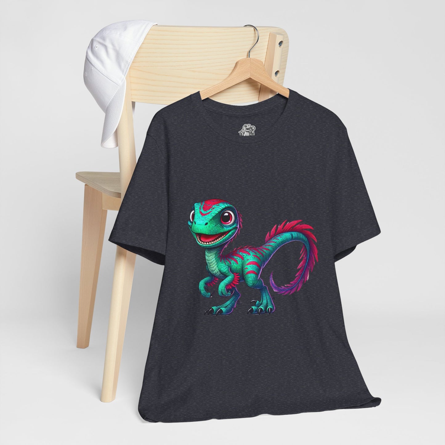 Bright & Bold Velociraptor Tee – Stand Out with Dino Style! 🦖💜💚 - Unisex Jersey Short Sleeve Tee Super Comfy Dino T-Shirt Gift