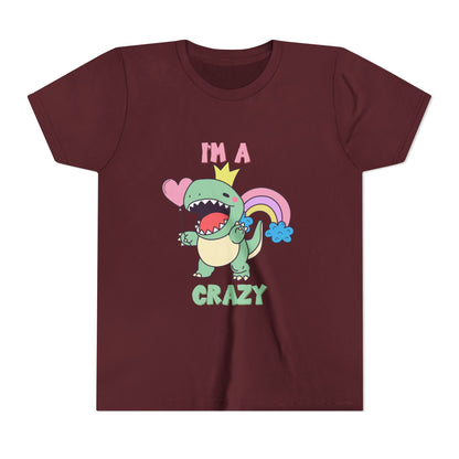 Crazy Cretaceous Cutie Youth Size T-Shirt for kids who love dinosaurs