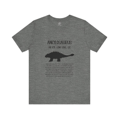 Ankylosaurus Detailed with Black Graphics - Unisex Jersey Short Sleeve Tee Super Comfy Dino T-Shirt Gift