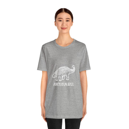 Outlined Ankylosaurus with White Graphics- Unisex Jersey Short Sleeve Tee Super Comfy Dino T-Shirt Gift