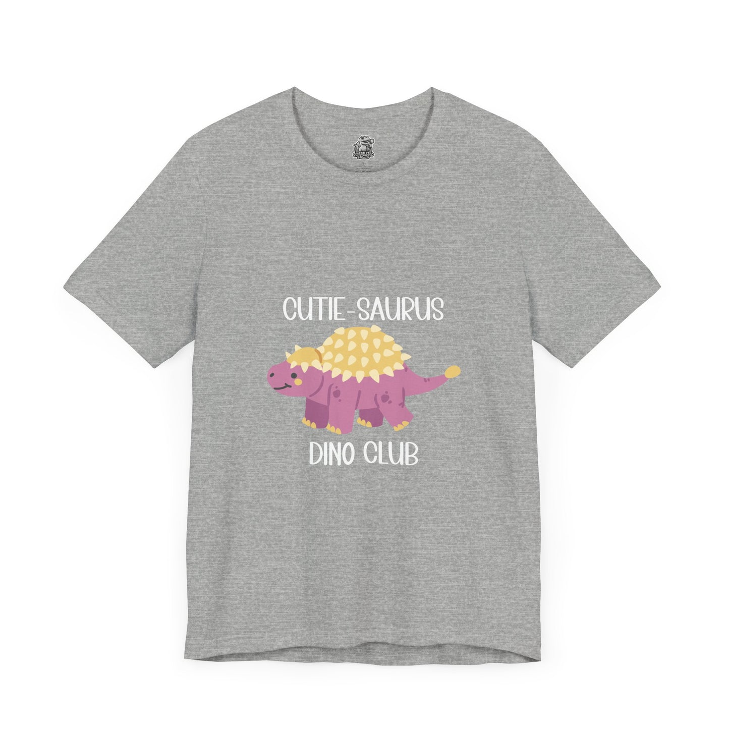 Ankylosaurus Cutie Saurus Dino Club Pink - White Graphic - Unisex Jersey Short Sleeve Tee Super Comfy Dino T-Shirt Gift