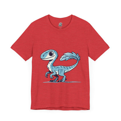 Charming Blue Velociraptor Tee – Cool Dino Style with a Playful Twist! 🦖💙❄️ - Unisex Jersey Short Sleeve Tee Super Comfy Dino T-Shirt Gift