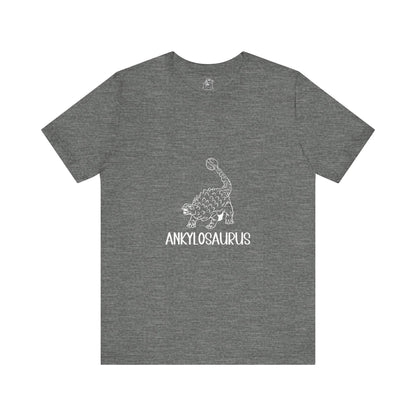 Defensive Ankylosaurus White Graphics- Unisex Jersey Short Sleeve Tee Super Comfy Dino T-Shirt Gift