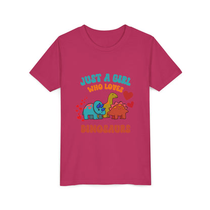 Just a Girl Who Loves Dinosaurs Youth Size T-Shirt Stem Tweens and Teens who Love Dinosaurs Tshirts