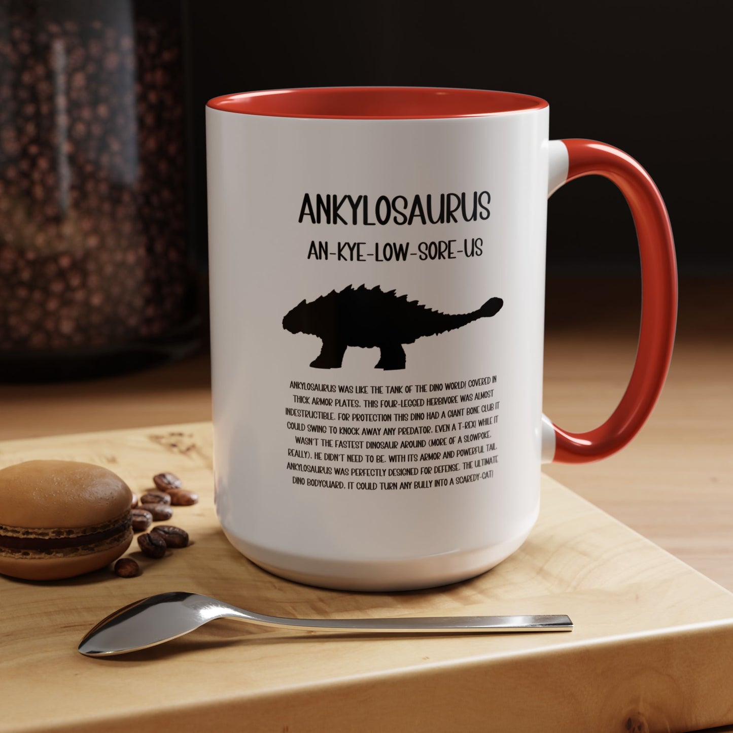 Ankylosaurus Mug with Detailed Black Graphic Amazing Gift for the Dino Lovers in your life