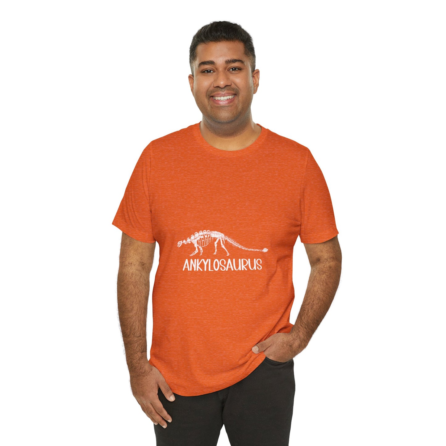 Fossil Ankylosaurus White Graphics- Unisex Jersey Short Sleeve Tee Super Comfy Dino T-Shirt Gift