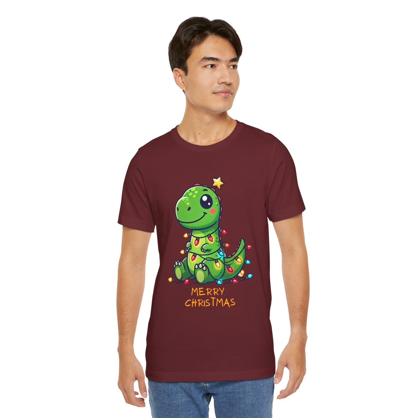 Merry Christmas - Tree Rex Steve - Unisex Jersey Short Sleeve Tee Super Comfy Dino T-Shirt Gift