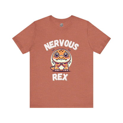 Nervous Rex Unisex T-Shirt – Adorable Unisex Dino Tee for Fun & Relatable Style