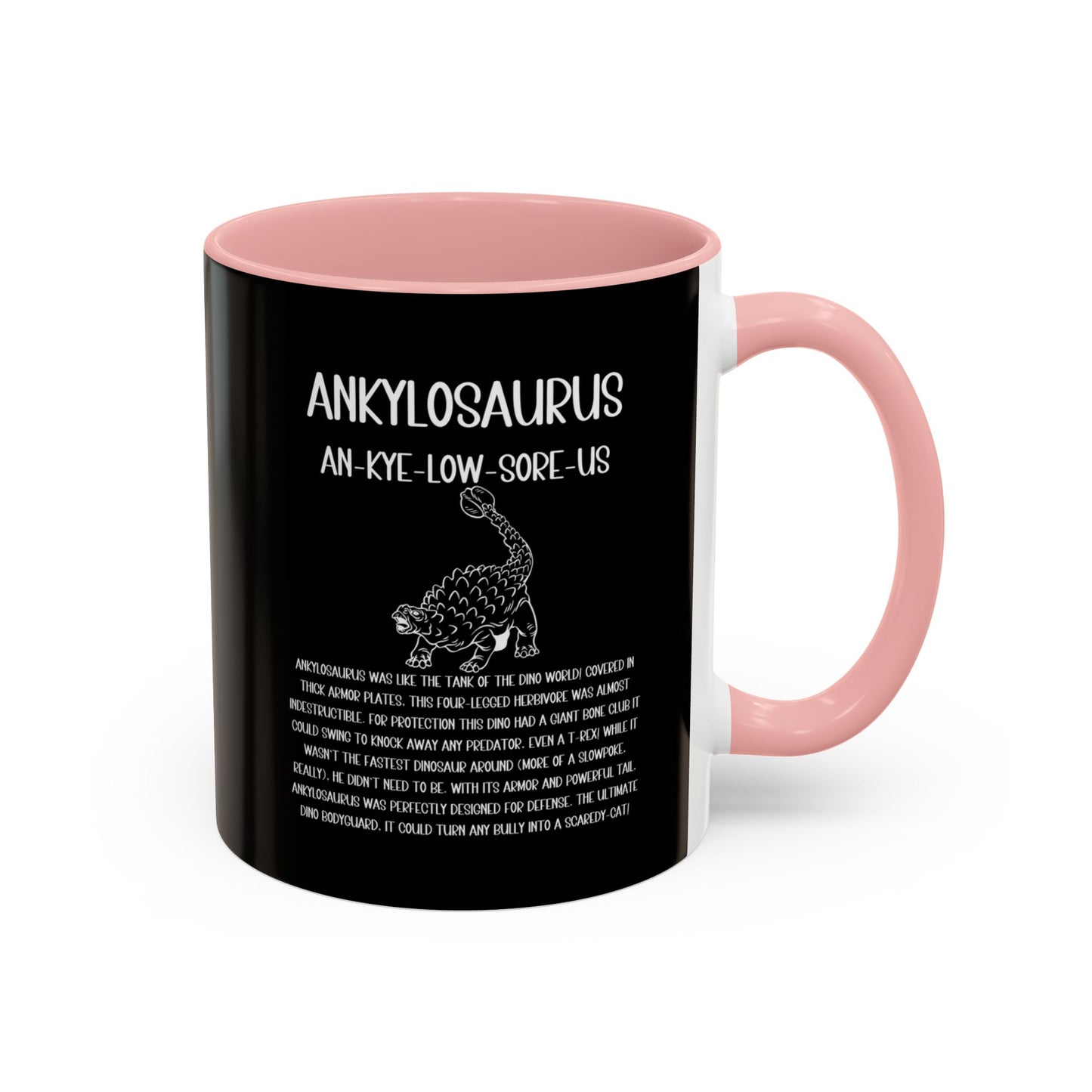 Defensive Ankylosaurus Mug with Detailed White Graphic Amazing Gift for the Dino Lovers in your life