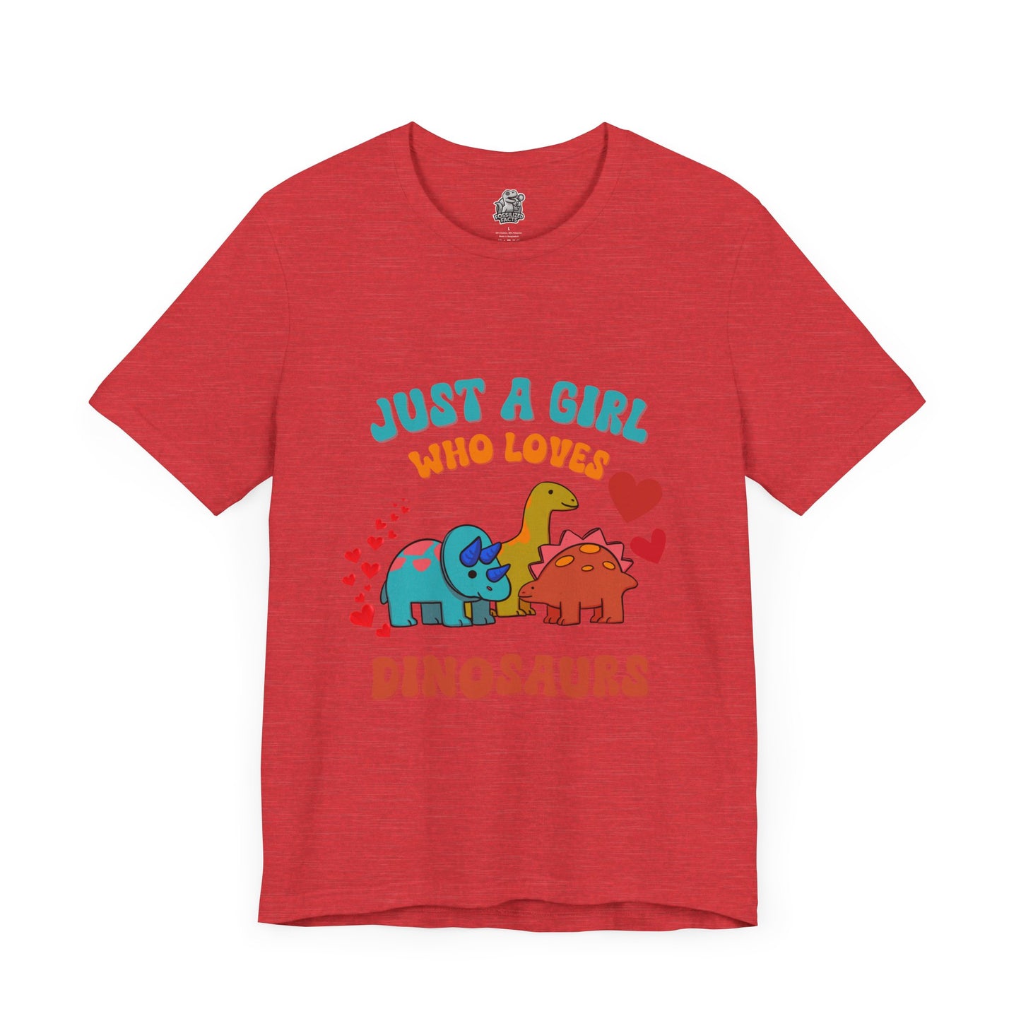 Retro - Just a Girl Who Loves Dinosaurs Unisex T-Shirt – Perfect for Dino Enthusiasts