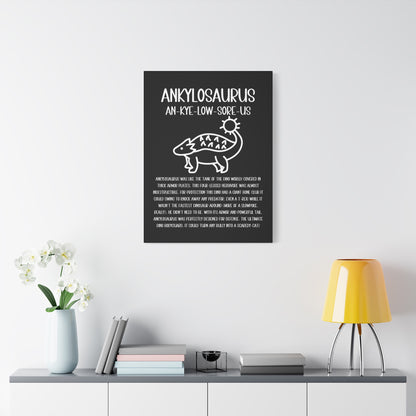 Cute Ankylosaurus Vertical Matte Canvas Black, Stretched, 1.25" Amazing Gift for the Dino Lover in your life