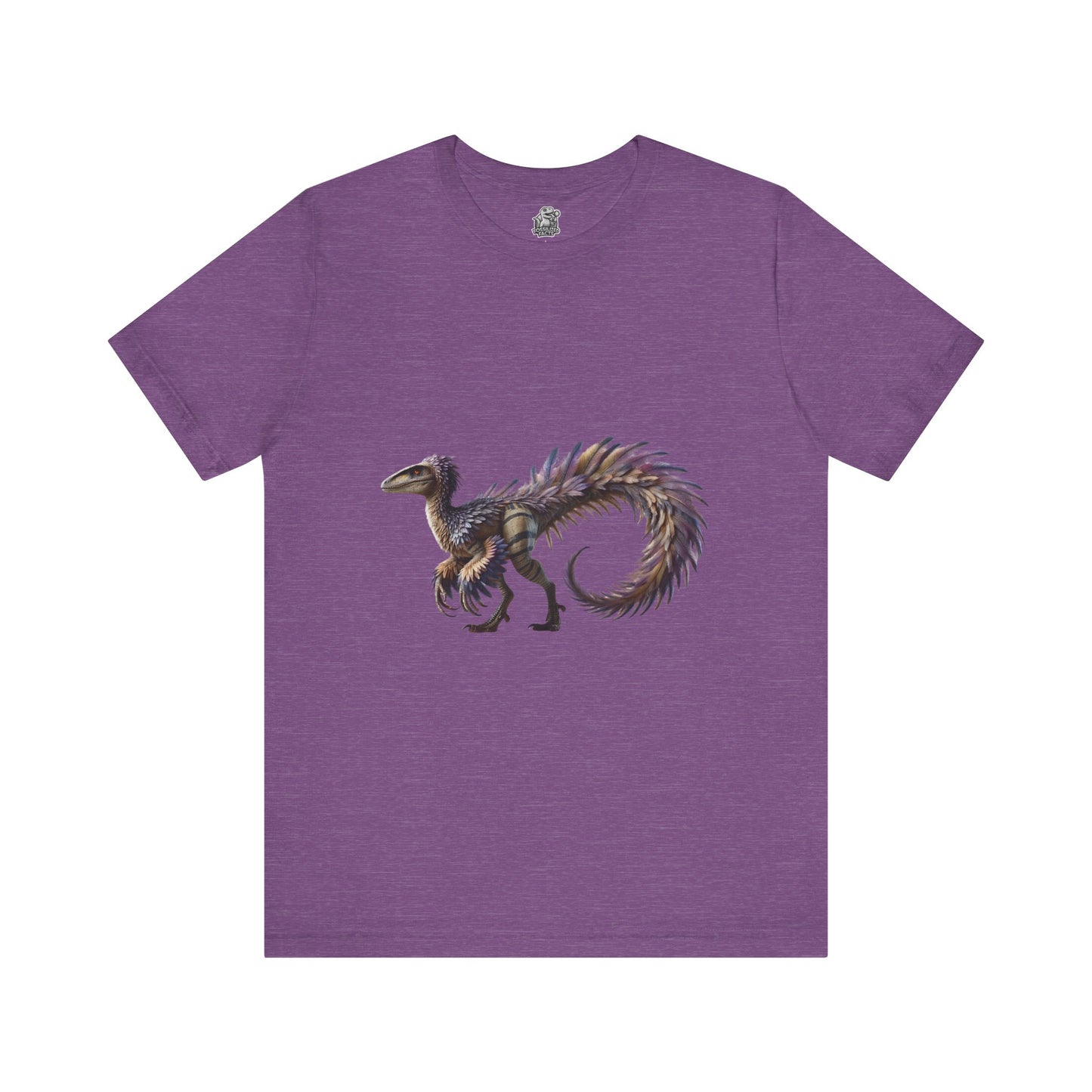 Majestic Feathered Velociraptor Tee – Fierce, Fabulous, and Full of Flair! 🦖💜✨ - Unisex Jersey Short Sleeve Tee Super Comfy Dino T-Shirt Gift