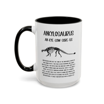 Fossil Ankylosaurus Mug with Detailed Black Graphic Amazing Gift for the Dino Lovers in your life