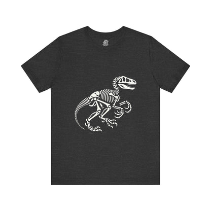 Bold Velociraptor Skeleton Tee – Iconic Fossil Design for Dinosaur Fans! 🦖💀🦴 - Unisex Jersey Short Sleeve Tee Super Comfy Dino T-Shirt Gift