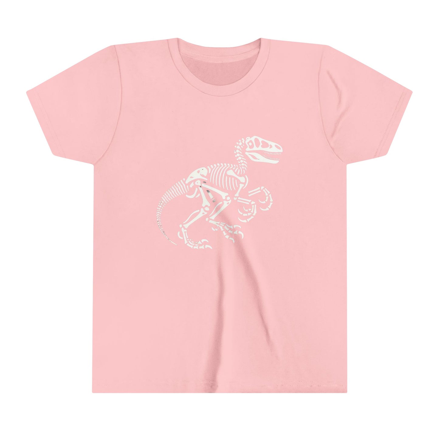 Youth Bold Velociraptor Skeleton Tee – Iconic Fossil Design for Dinosaur Fans! 🦖💀🦴 - Unisex Jersey Short Sleeve Tee Super Comfy Dino T-Shirt Gift