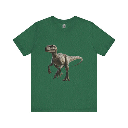 Brown Tone Theatrical Velociraptor - Unisex Jersey Short Sleeve Tee Super Comfy Dino T-Shirt Gift