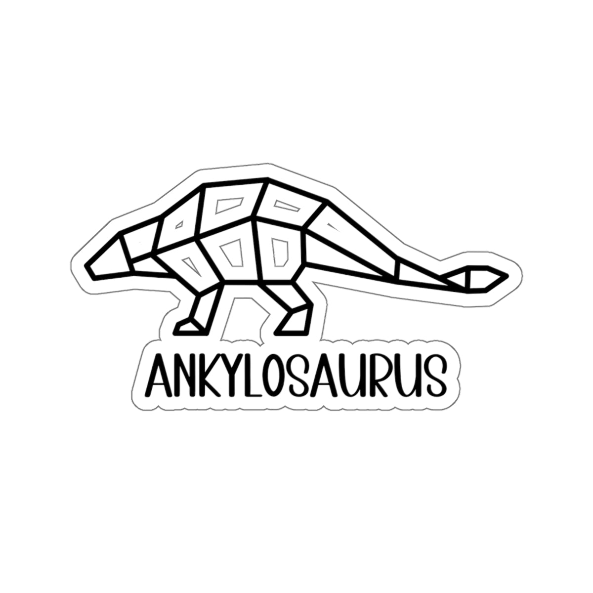 Polygon Ankylosaurus - Amazing Kiss-Cut Sticker Gift to dino decorate any surface