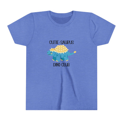 Youth Ankylosaurus Cutie Saurus Dino Club Blue - Black Graphic - Unisex Jersey Short Sleeve Tee Super Comfy Dino T-Shirt Gift