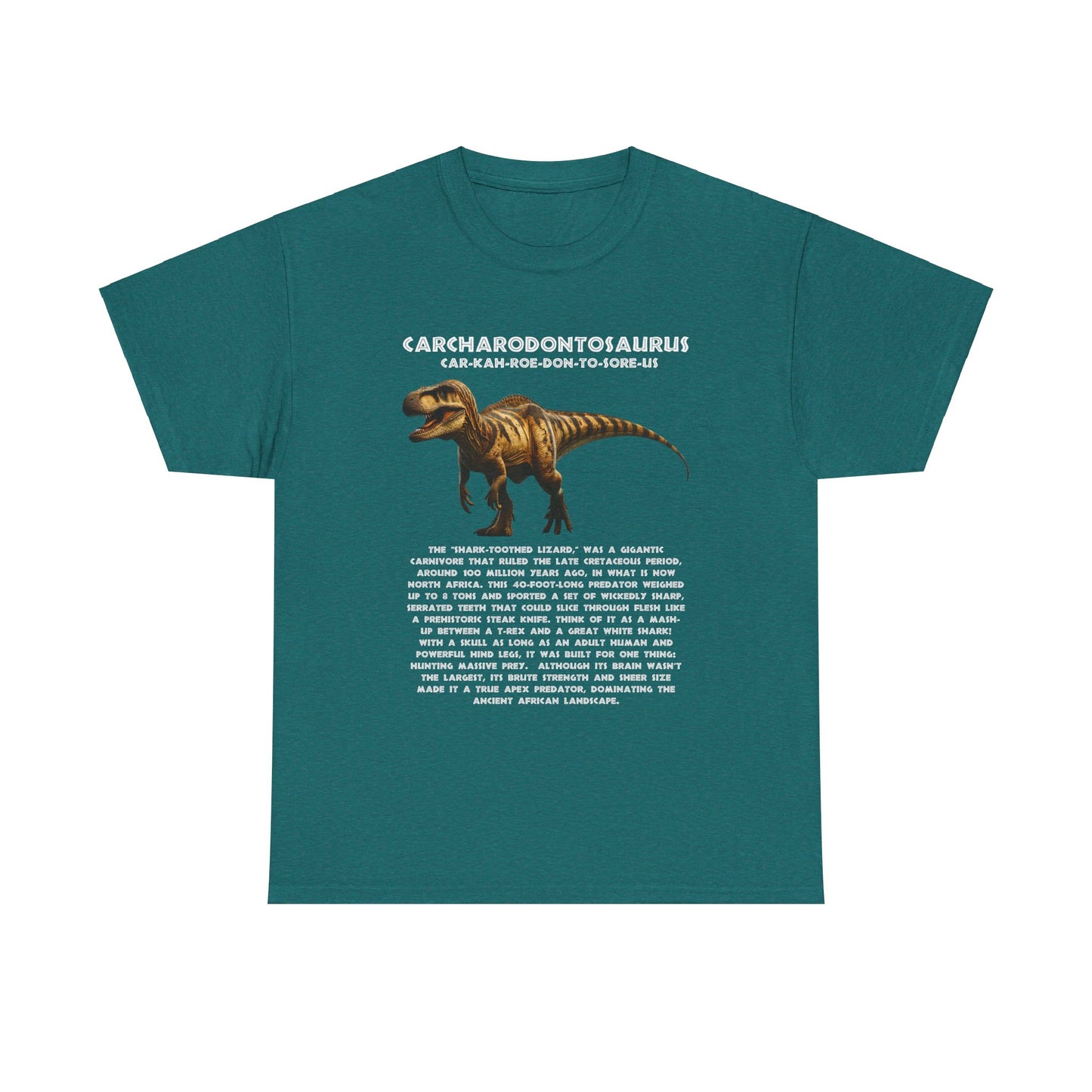 Jurassic Style - Carcharodontosaurus Dinosaur Unisex Heavy Cotton Tee