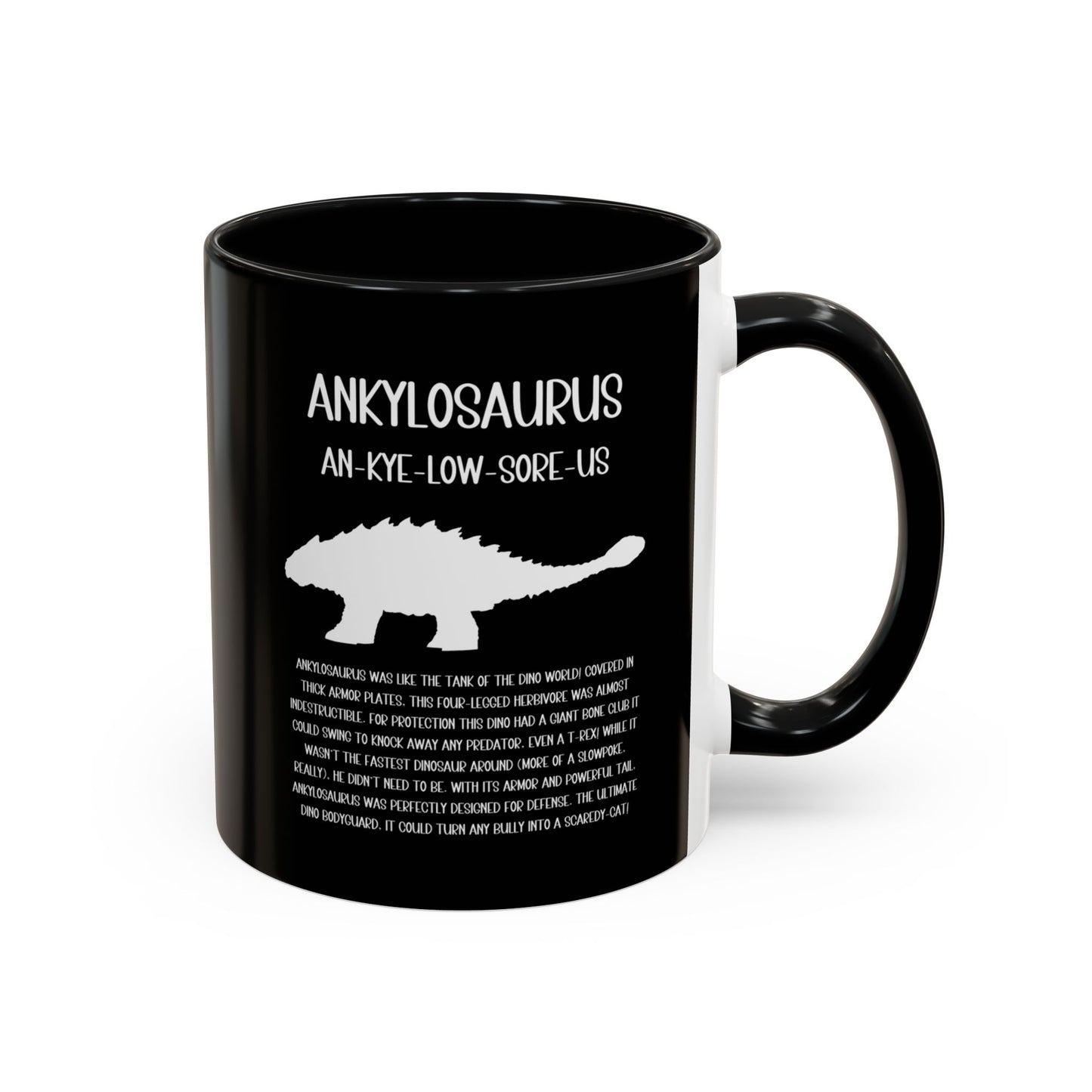 Ankylosaurus Mug with Detailed White Graphic Amazing Gift for the Dino Lovers in your life