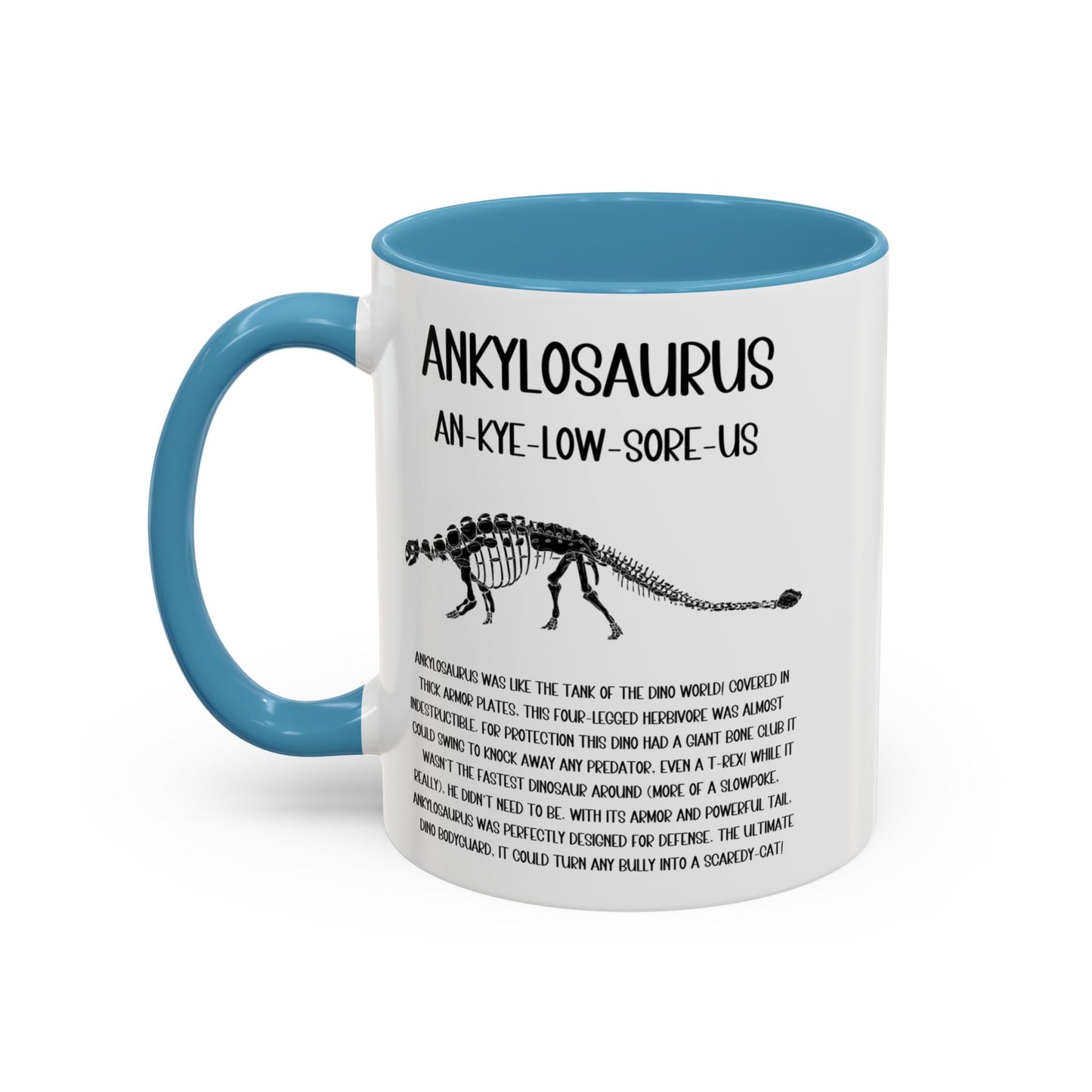 Fossil Ankylosaurus Mug with Detailed Black Graphic Amazing Gift for the Dino Lovers in your life