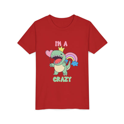 Crazy Cretaceous Cutie Youth Size T-Shirt for kids who love dinosaurs