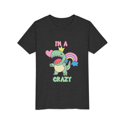 Crazy Cretaceous Cutie Youth Size T-Shirt for kids who love dinosaurs