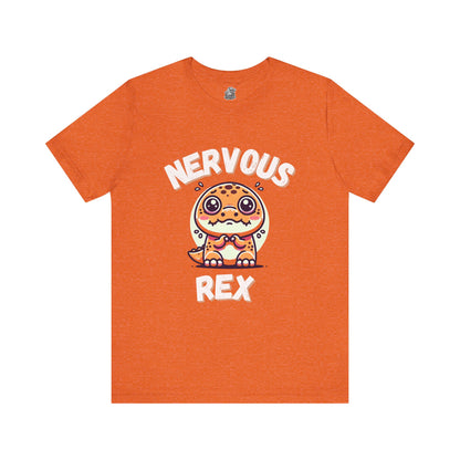 Nervous Rex Unisex T-Shirt – Adorable Unisex Dino Tee for Fun & Relatable Style