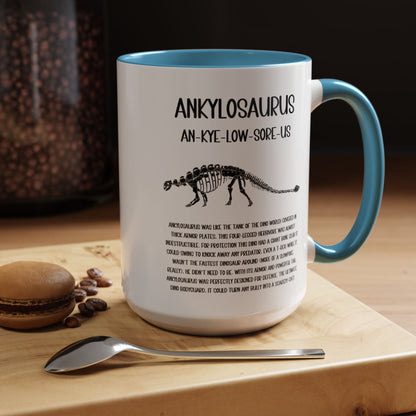 Fossil Ankylosaurus Mug with Detailed Black Graphic Amazing Gift for the Dino Lovers in your life