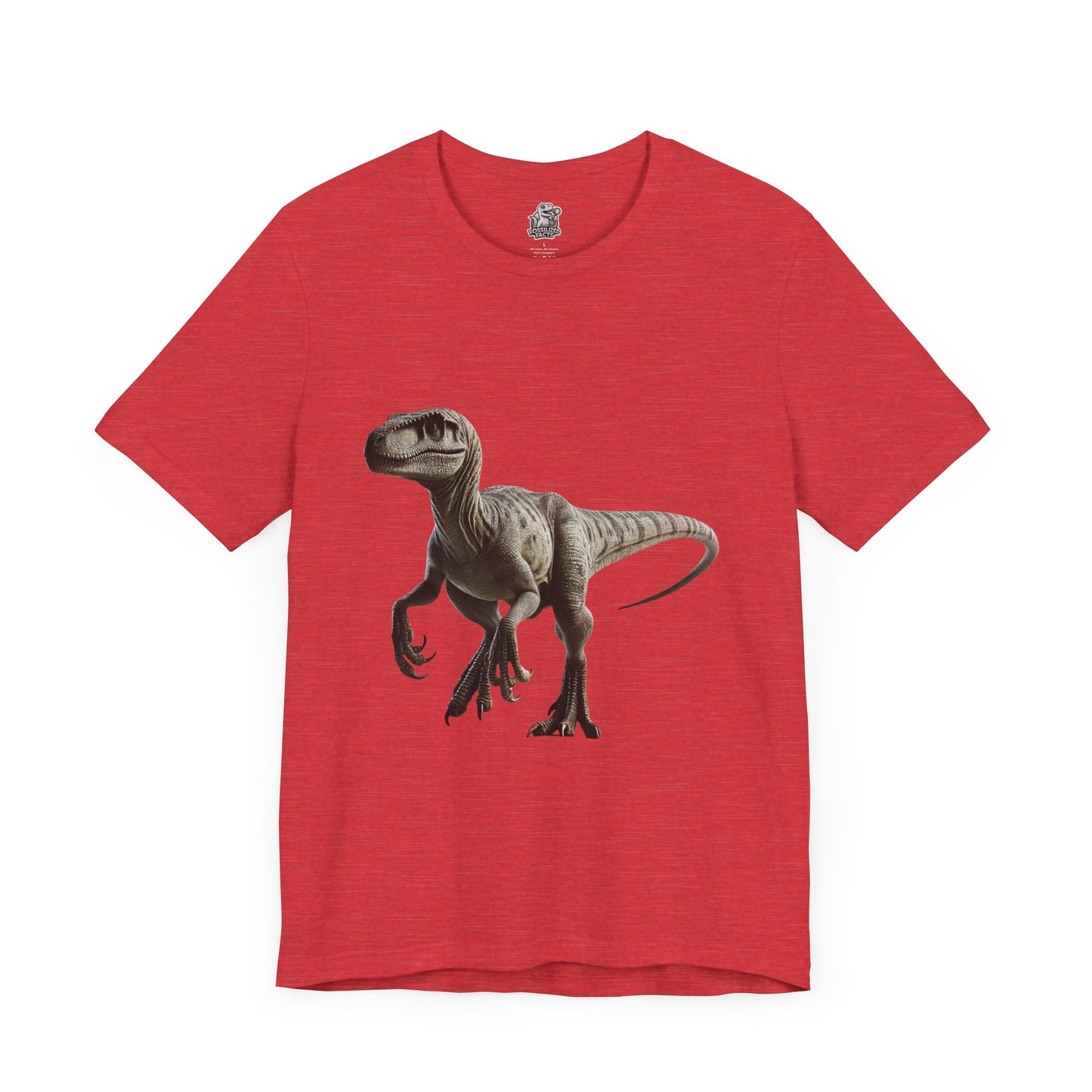 Brown Tone Theatrical Velociraptor - Unisex Jersey Short Sleeve Tee Super Comfy Dino T-Shirt Gift