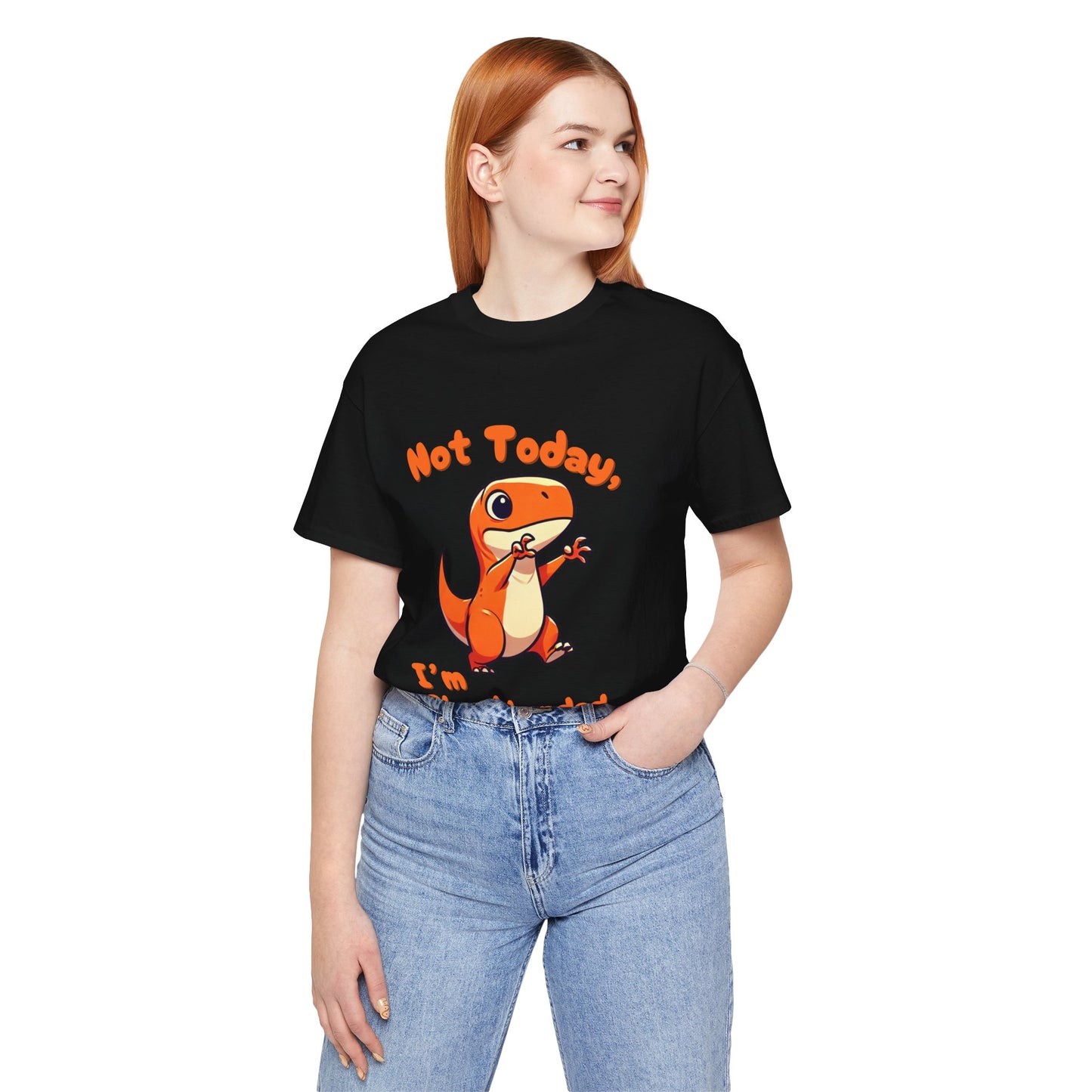 Not Today, I’m Shorthanded Unisex T-Shirt – Funny & Cute Orange T-Rex Design