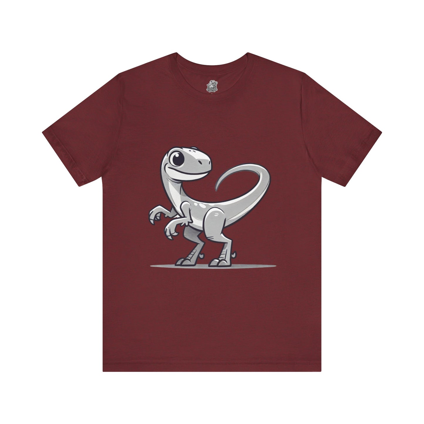 Monochrome Cartoon Velociraptor - Unisex Jersey Short Sleeve Tee Super Comfy Dino T-Shirt Gift