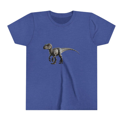 Youth Epic Velociraptor Tee – Unleash the Dino in You! 🦖🍃🧡 - Unisex Jersey Short Sleeve Tee Super Comfy Dino T-Shirt Gift